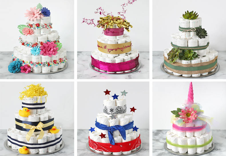baby diaper cake decoration ideas